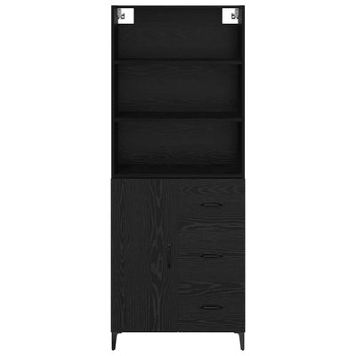 Sivupöytä Seinäkiinnitettävä 2 pcs Musta tammi. Tekninen puu