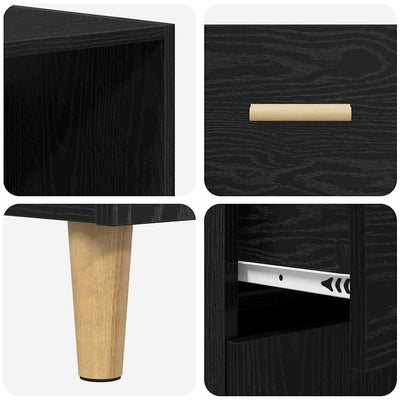 Korkea kaappi 2 pcs Musta tammi. 69,5 x 34 x 180 cm