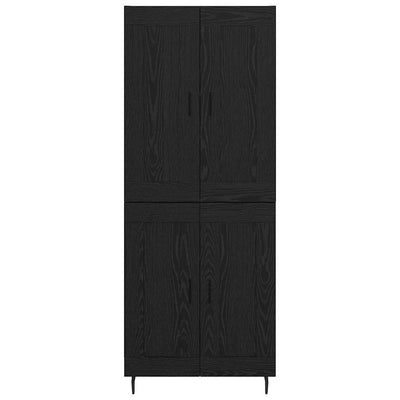 Korkea kaappi 2 pcs Musta tammi. 69,5 x 34 x 180 cm