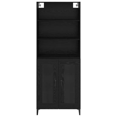 Sivupöytä Seinäkiinnitettävä 2 pcs Musta tammi. Tekninen puu