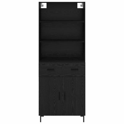 Korkea kaappi laatikon kanssa 2 pcs Musta tammi. Tekninen puu