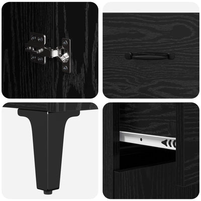 Korkea kaappi Musta tammi. 69,5 x 34 x 180 cm Tekninen puu