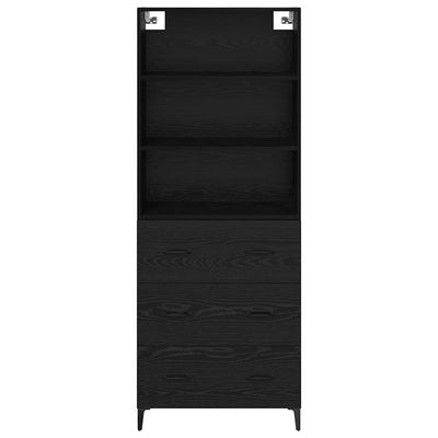 Sivupöytä Seinäkiinnitettävä 2 pcs Musta tammi. Tekninen puu