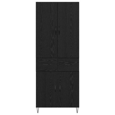 Korkea kaappi laatikon kanssa 2 pcs Musta tammi. Tekninen puu