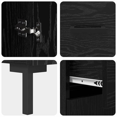 Korkea kaappi Musta tammi. 69,5 x 34 x 180 cm Tekninen puu