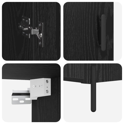 Korkea kaappi Musta tammi. 69,5 x 34 x 180 cm Tekninen puu