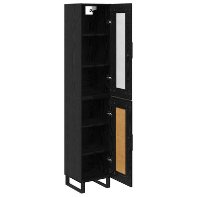 Korkea kaappi Musta tammi. 69,5 x 34 x 180 cm Tekninen puu