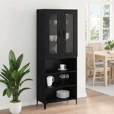 Korkea kaappi Musta tammi. 69,5 x 34 x 180 cm Tekninen puu