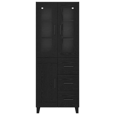 Korkea kaappi Musta tammi. 69,5 x 34 x 180 cm Tekninen puu