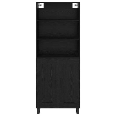 Korkea kaappi laatikon kanssa 2 pcs Musta tammi. Tekninen puu