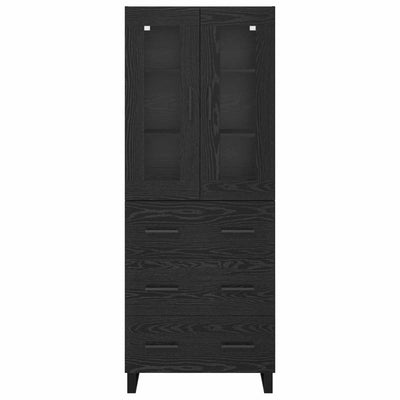 Korkea kaappi Musta tammi. 69,5 x 34 x 180 cm Tekninen puu