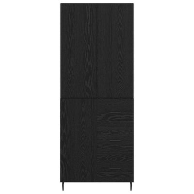 Korkea kaappi 2 pcs Musta tammi 69,5 x 34 x 180 cm Tekninen puu