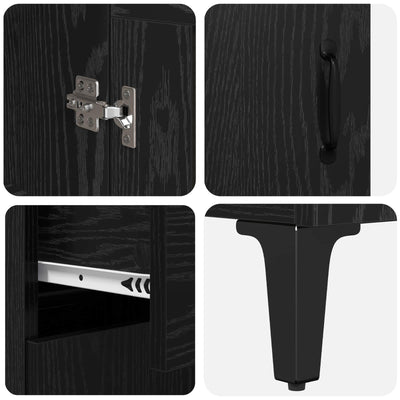 Korkea kaappi Musta tammi. 69,5 x 34 x 180 cm Tekninen puu