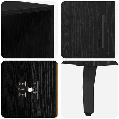 Korkea kaappi 2 pcs Musta tammi. 69,5 x 34 x 180 cm