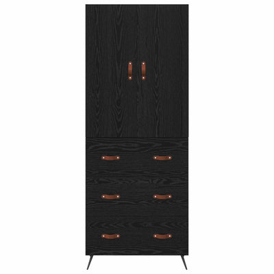 Korkea kaappi Musta tammi. 69,5 x 34 x 180 cm Tekninen puu