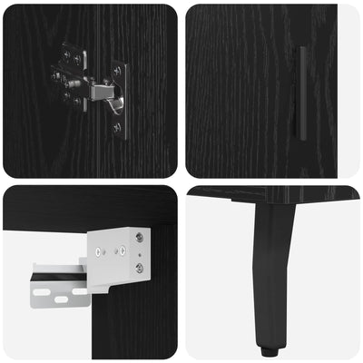 Korkea kaappi Musta tammi. 69,5 x 34 x 180 cm Tekninen puu