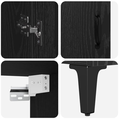 Korkea kaappi Musta tammi. 69,5 x 34 x 180 cm Tekninen puu