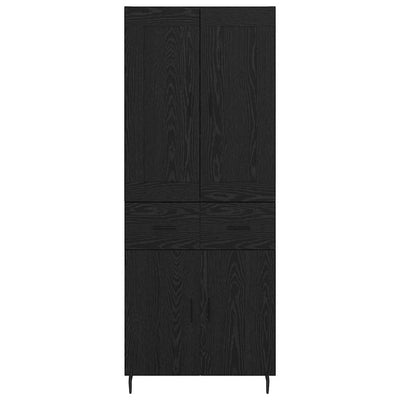 Korkea kaappi 2 pcs Musta tammi. 69,5 x 34 x 180 cm