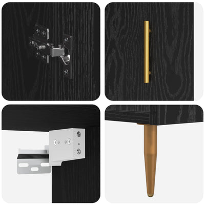 Korkea kaappi Musta tammi. 69,5 x 34 x 180 cm Tekninen puu