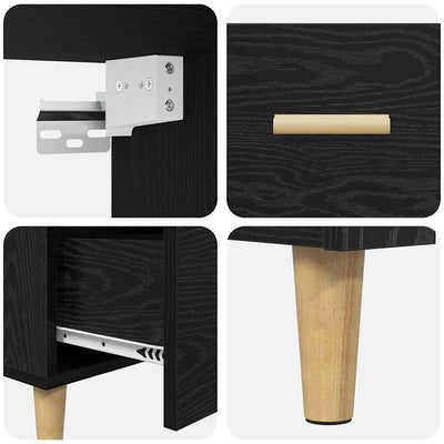 Korkea kaappi 2 pcs Musta tammi. 69,5 x 34 x 180 cm