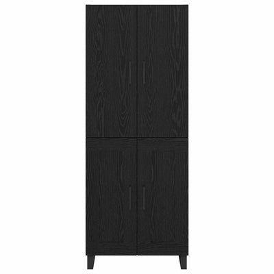 Sivupöytä Seinäkiinnitettävä 2 pcs Musta tammi. Tekninen puu