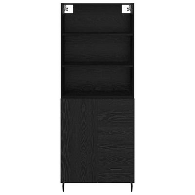 Korkea kaappi 2 pcs Musta tammi. 69,5 x 34 x 180 cm