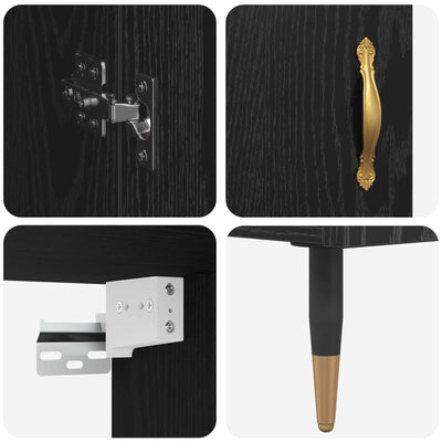 Korkea kaappi Musta tammi. 69,5 x 34 x 180 cm Tekninen puu