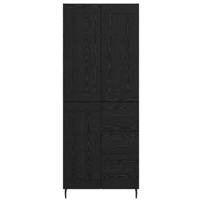 Korkea kaappi 2 pcs Musta tammi. 69,5 x 34 x 180 cm