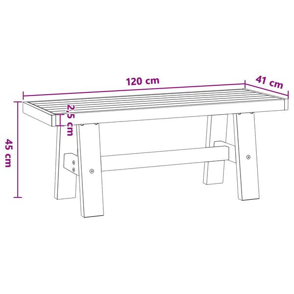 Ruokapenkki NOAIN 120 x 41 x 45 cm Massiivimänty Luonnollinen