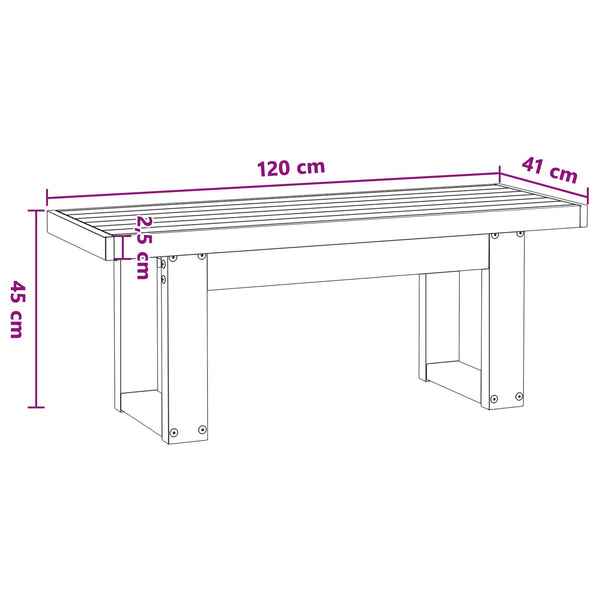 Ruokapenkki NOAIN 120 x 41 x 45 cm Massiivimänty Musta