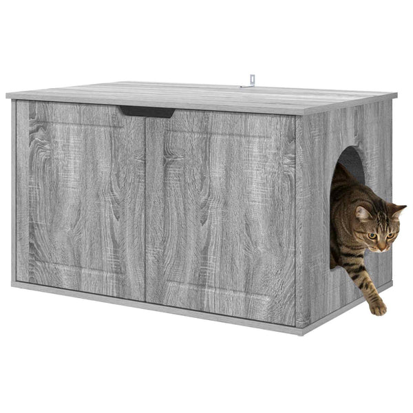 Kissatalo Harmaa Sonoma 85 x 55 x 50,5 cm Tekninen puu