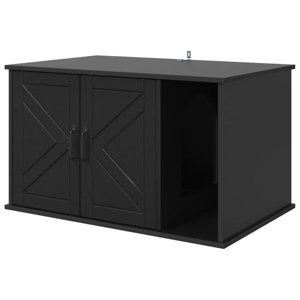 Kissatalo Musta 85 x 55 x 50,5 cm Tekninen puu