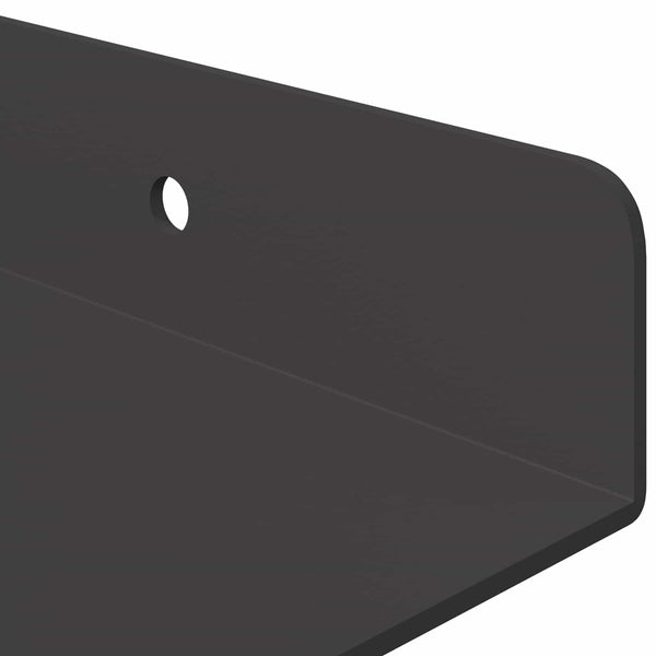 Kelluva hylly 3 kpl Musta 40 x 9 x 2,5 cm Teräs