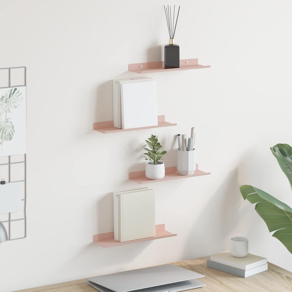 Kelluva hylly 4 kpl Pinkki 30 x 9 x 2,5 cm Teräs