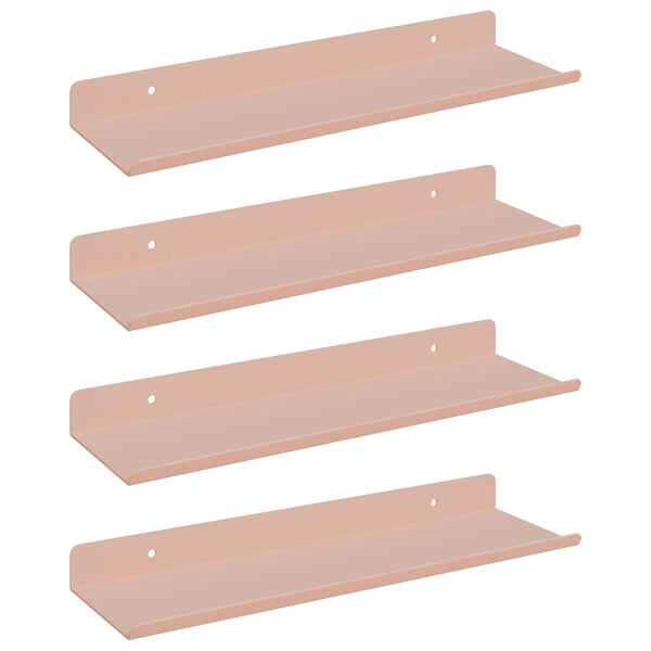 Kelluva hylly 4 kpl Pinkki 30 x 9 x 2,5 cm Teräs