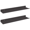 Kelluva hylly 2 kpl Musta 40 x 8,5 x 2,5 cm Teräs