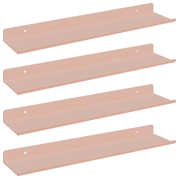 Kelluva hylly 4 kpl Pinkki 40 x 8,5 x 2,5 cm Teräs