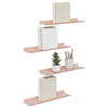 Kelluva hylly 4 kpl Pinkki 40 x 8,5 x 2,5 cm Teräs