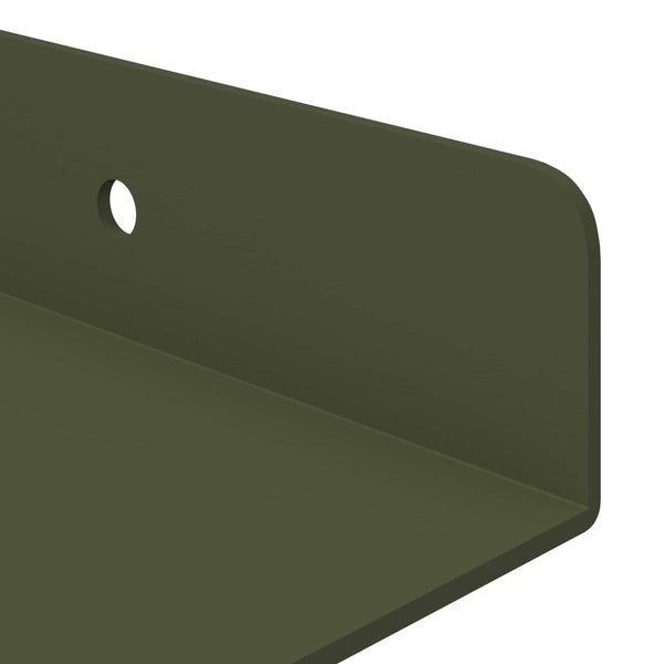 Kelluva hylly 2 kpl Oliivivihreä 40 x 9 x 2,5 cm Teräs