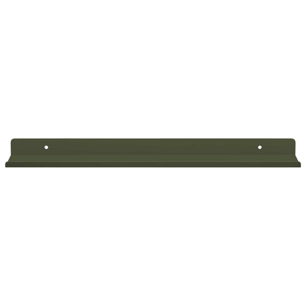 Kelluva hylly 2 kpl Oliivivihreä 40 x 9 x 2,5 cm Teräs