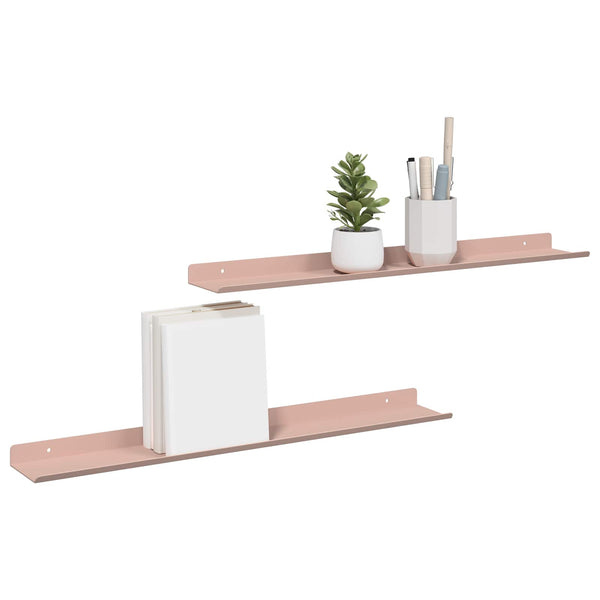 Kelluva hylly 2 kpl Pinkki 60 x 8,5 x 2,5 cm Teräs