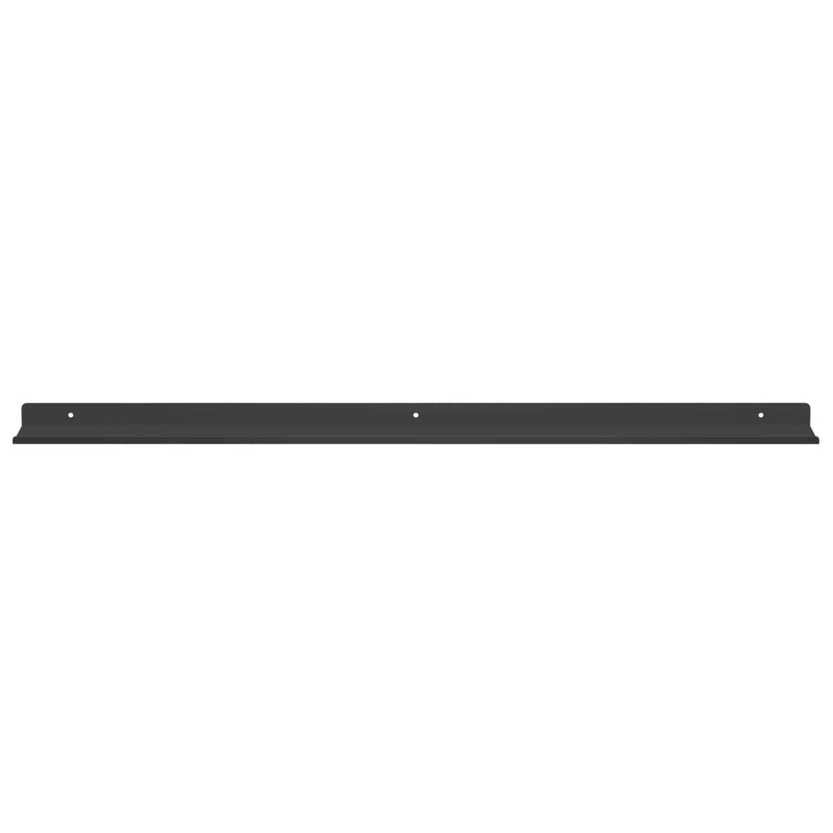 Kelluva hylly 2 kpl Musta 80 x 9 x 2,5 cm Teräs