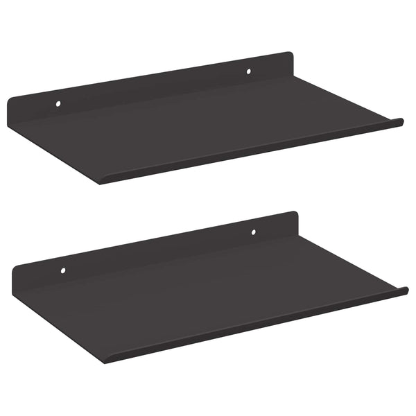 Kelluva hylly 2 kpl Musta 30 x 17,5 x 2,5 cm Teräs