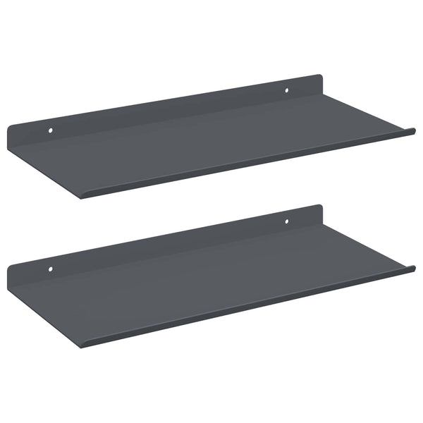 Kelluva hylly 2 kpl Antrasiitti 40 x 18 x 2,5 cm Teräs