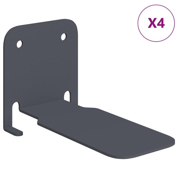 Näkymätön kelluva hylly 4 kpl Antrasiitti 6 x 11 x 6,5 cm