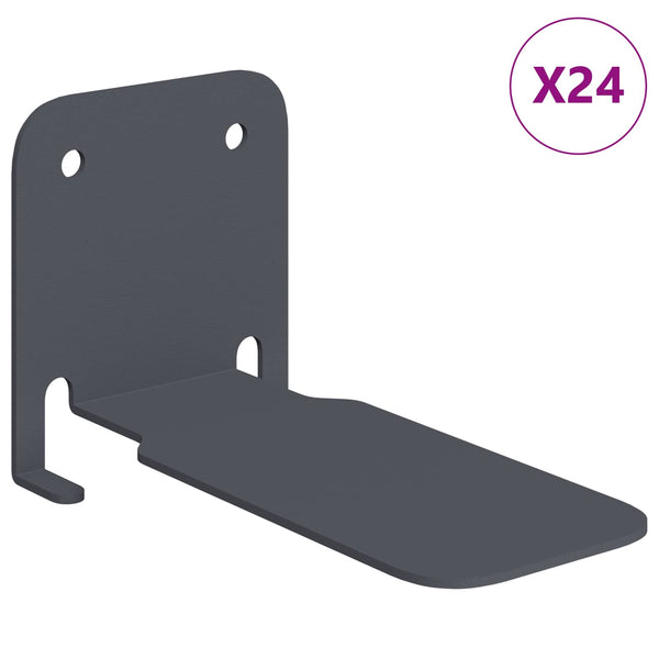 Näkymätön kelluva hylly 24 kpl Antrasiitti 6 x 11 x 6,5 cm