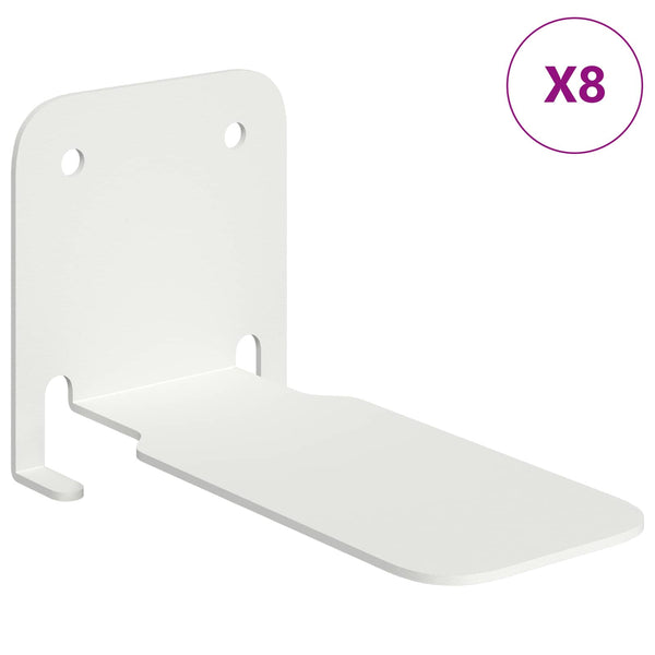 Näkymätön kelluva hylly 8 kpl Valkoinen 6 x 11 x 6,5 cm