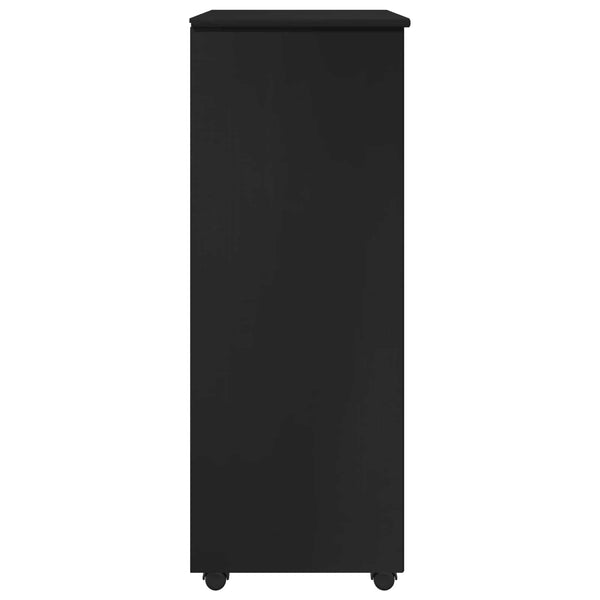 Rullaava kaappi 53 x 39 x 103 cm Massiivinen mänty Musta
