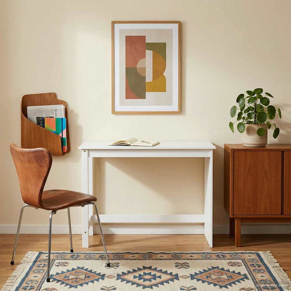 Pöytä Valkoinen 112 x 50 x 75 cm Massiivinen mänty
