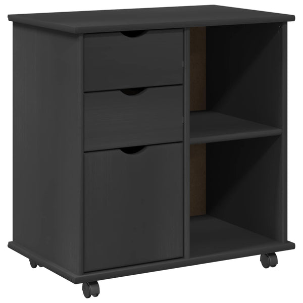 Rullaava kaappi 63,5 x 39 x 65,5 cm Massiivinen mänty Harmaa